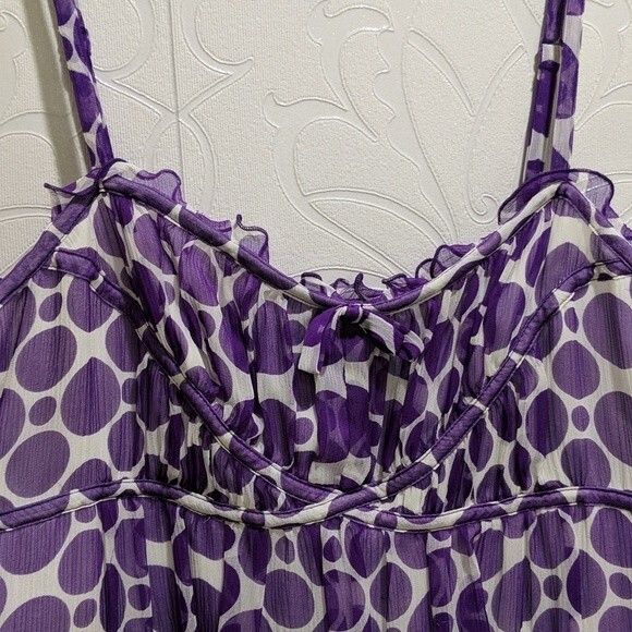 INC International Concepts Women's Purple Polka Dot Silk Tank Top Size 8 - Picture 2 of 5